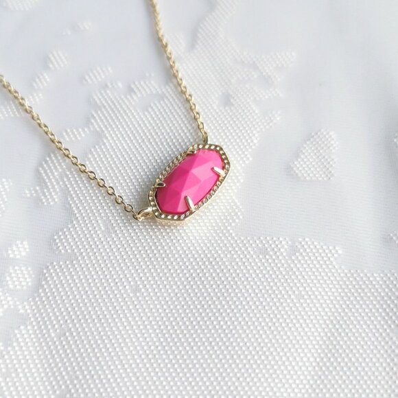 Kendra Scott Elisa Gold Necklace Pink Magnesite - Picture 2 of 3